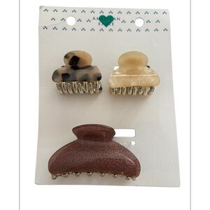 Aerie Mini Claw Clip Set of 3 NWT